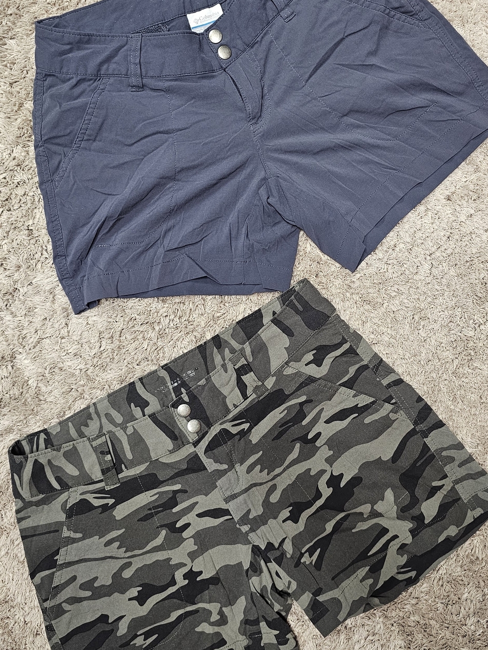 Columbia Women's Navy and Olive Camo Shorts Duo